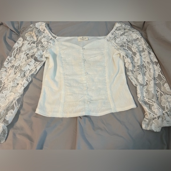 Cosette Sequined Shirt Blue Stripe/Sequin Flower